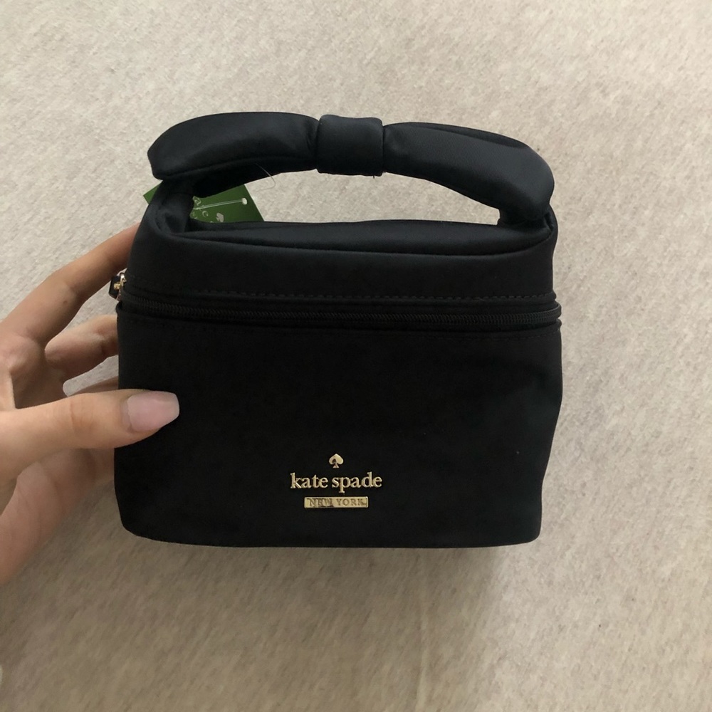 Black Kate Spade mini cosmetic/toiletries bag